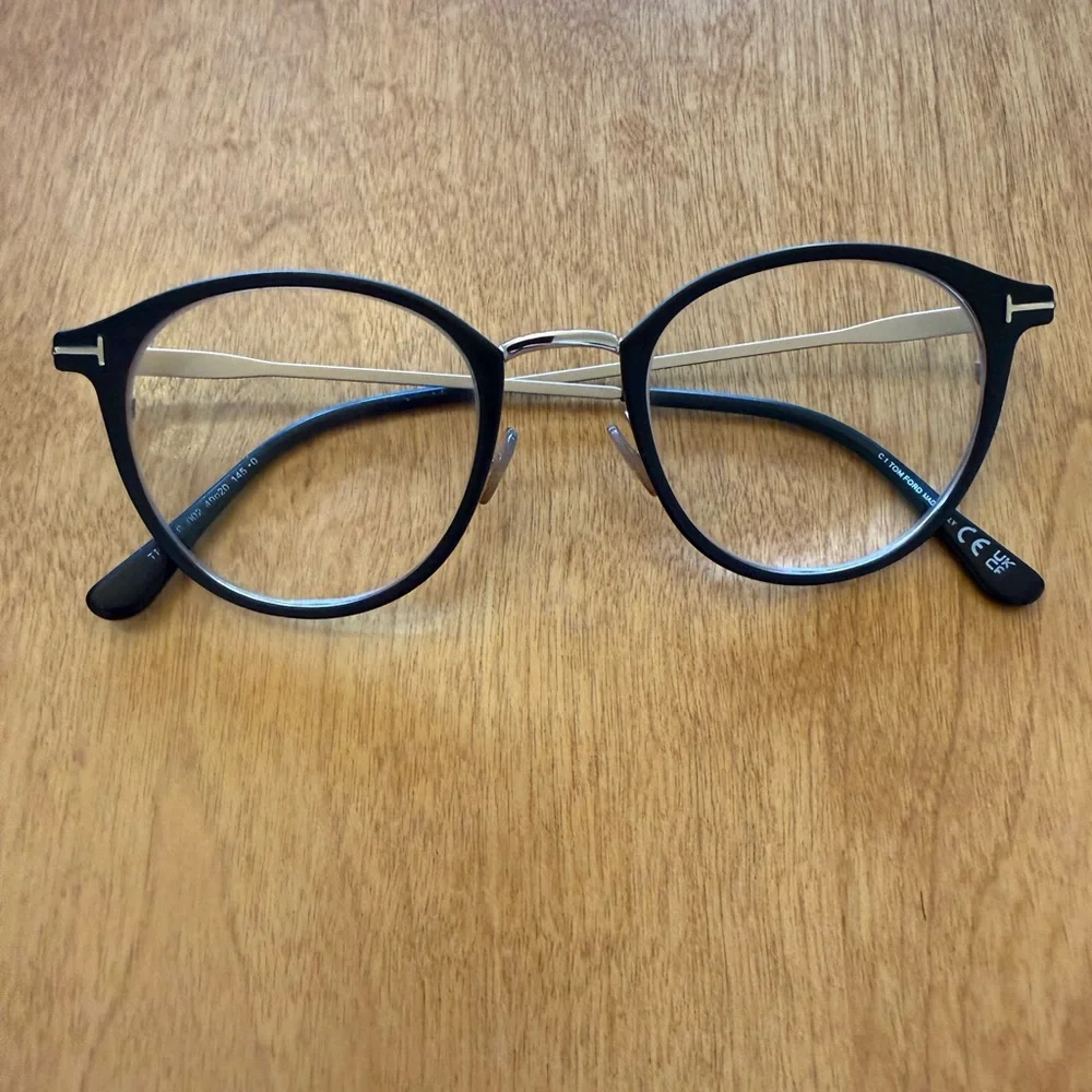 Tom Ford Dark Eyeglasses with Brown Case - Picture 2 of 8